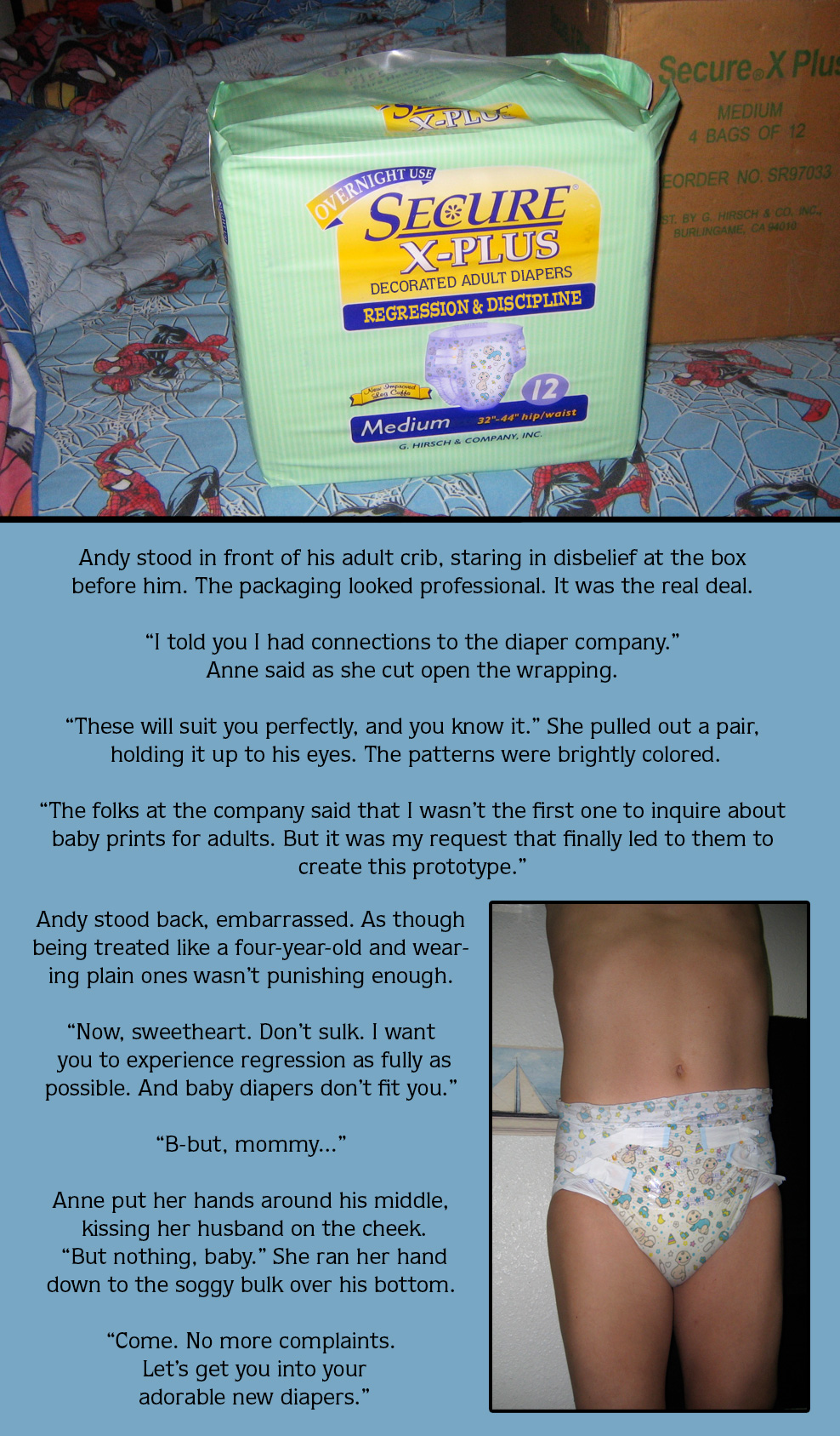 Baby Prints on Adult Diapers.